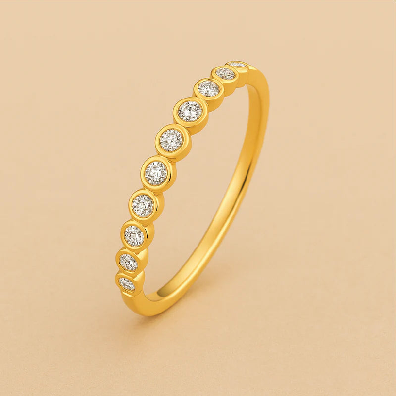 Diamanten Bubbelaccent Ring | 14k Goud