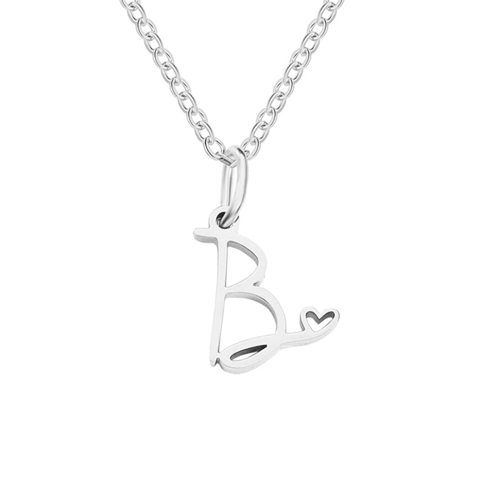 Zilveren Hartketting met Letters