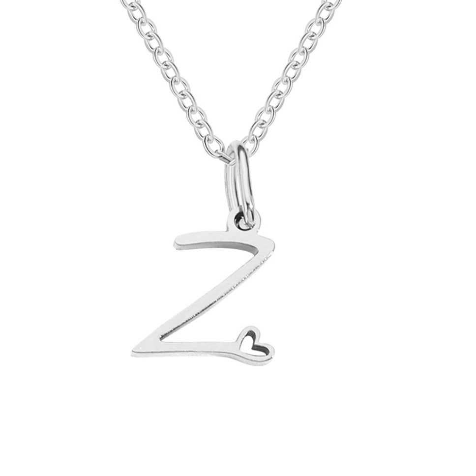 Zilveren Hartketting met Letters