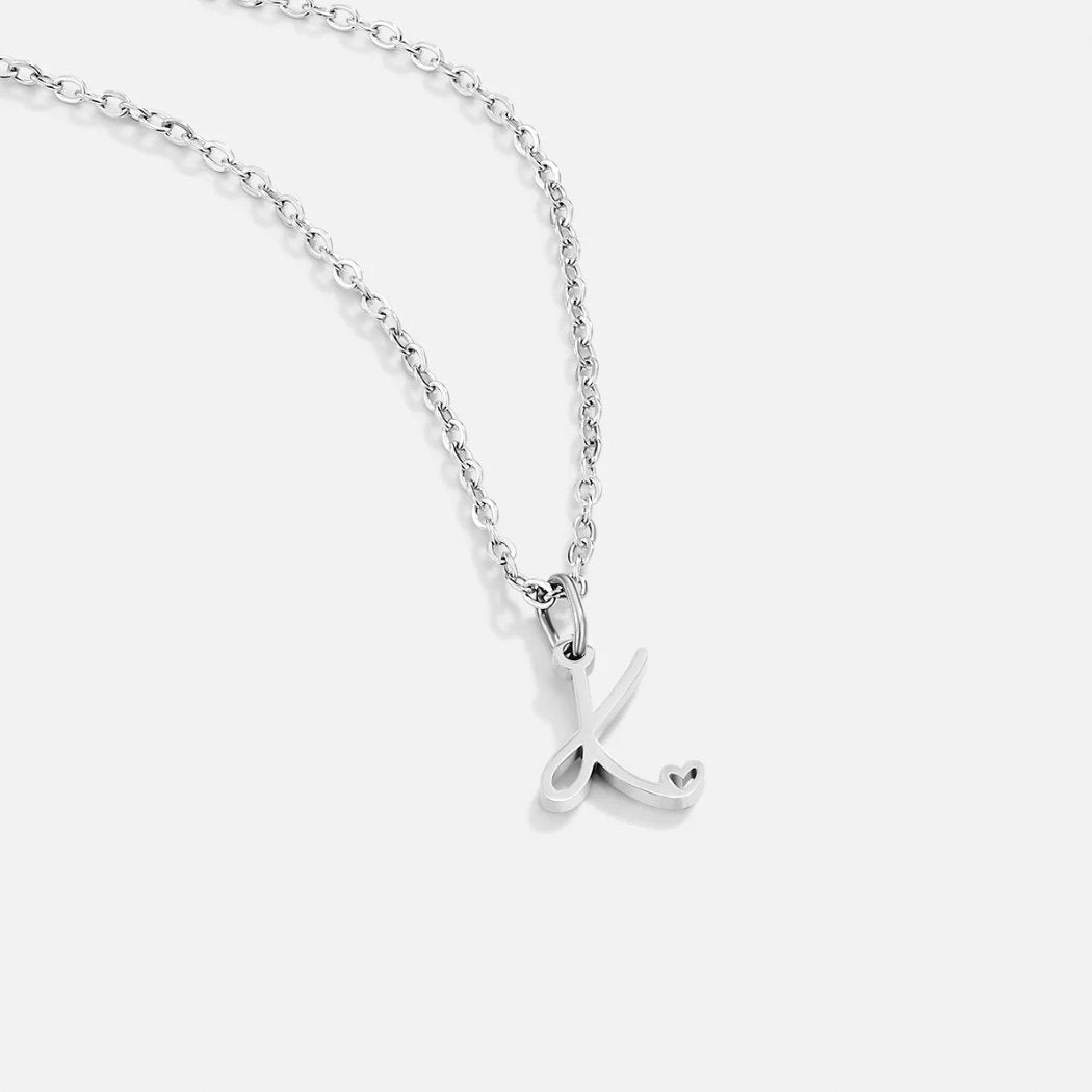 Zilveren Hartketting met Letters
