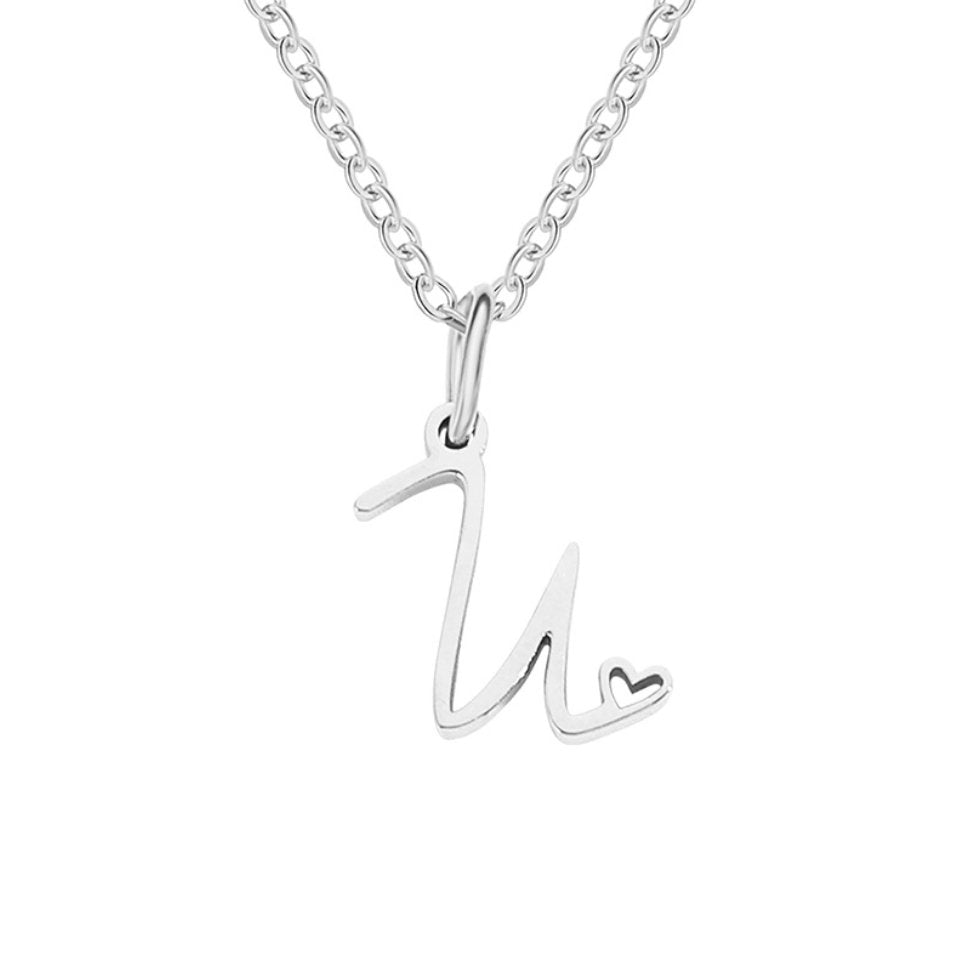 Zilveren Hartketting met Letters