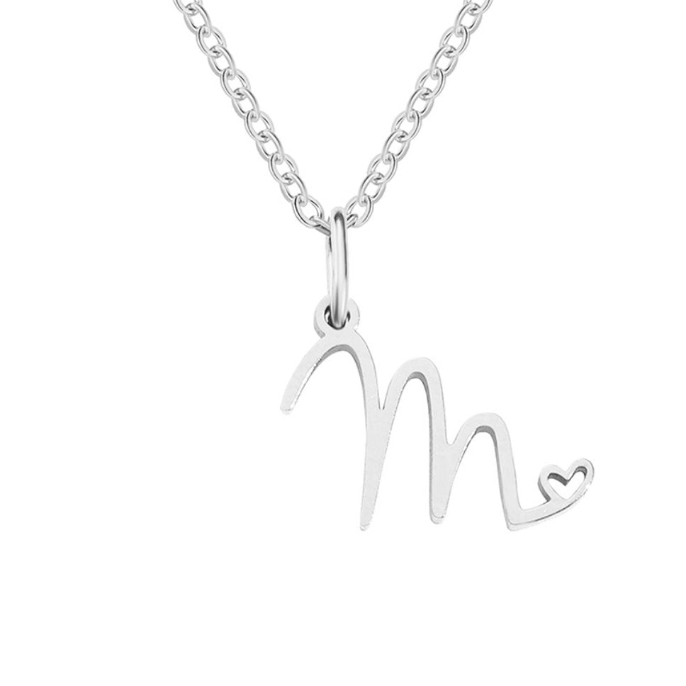 Zilveren Hartketting met Letters