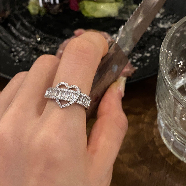 Designer hart zirkonia ring
