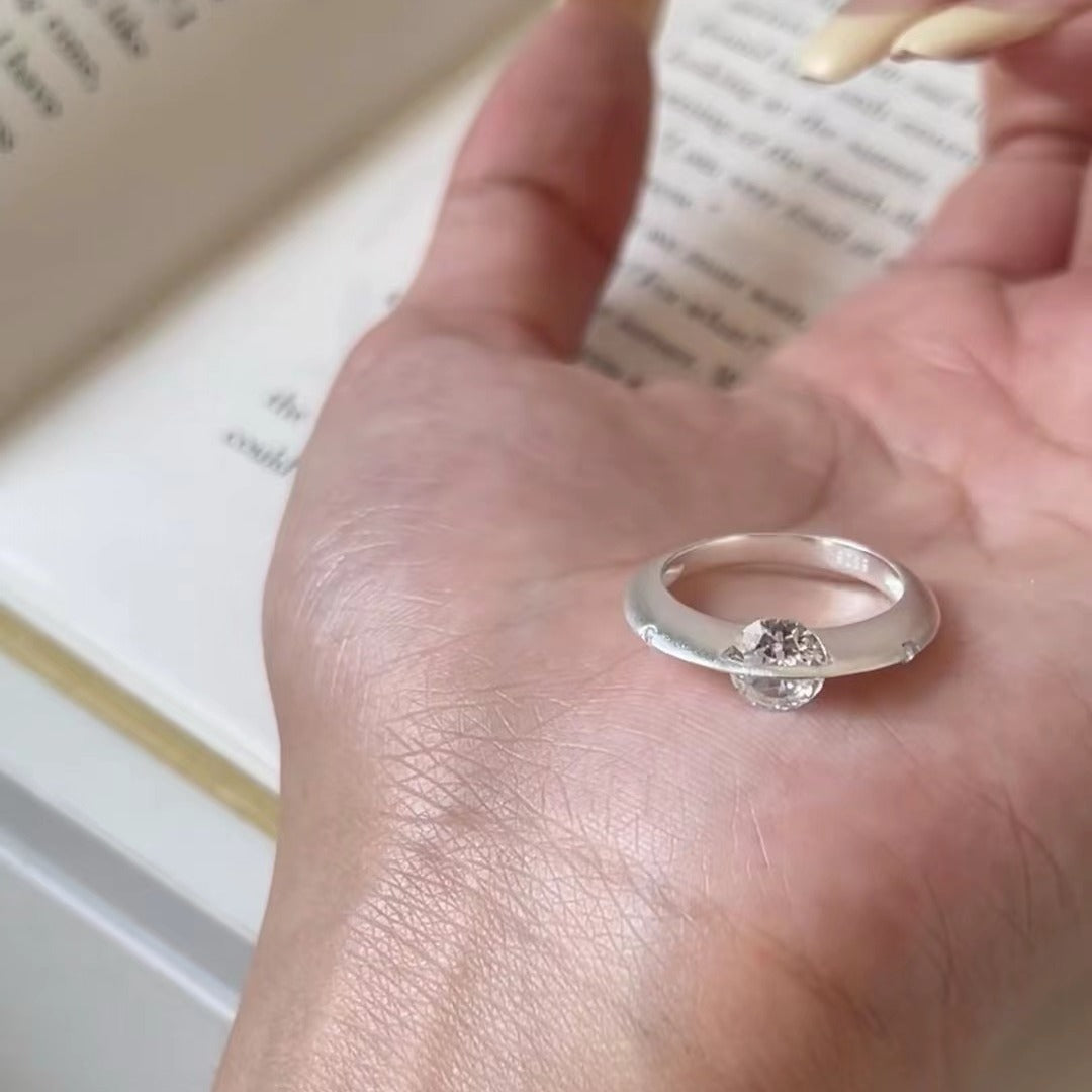 Sterling zilver ring Rondom de planeet