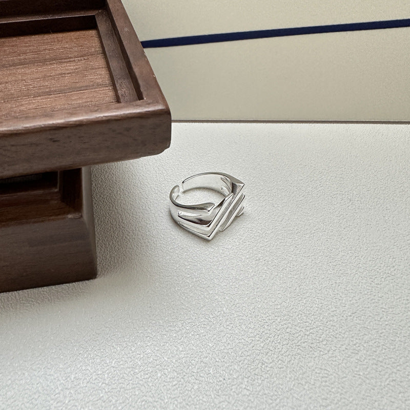 Sterling zilver gelaagde keper verstelbare ring