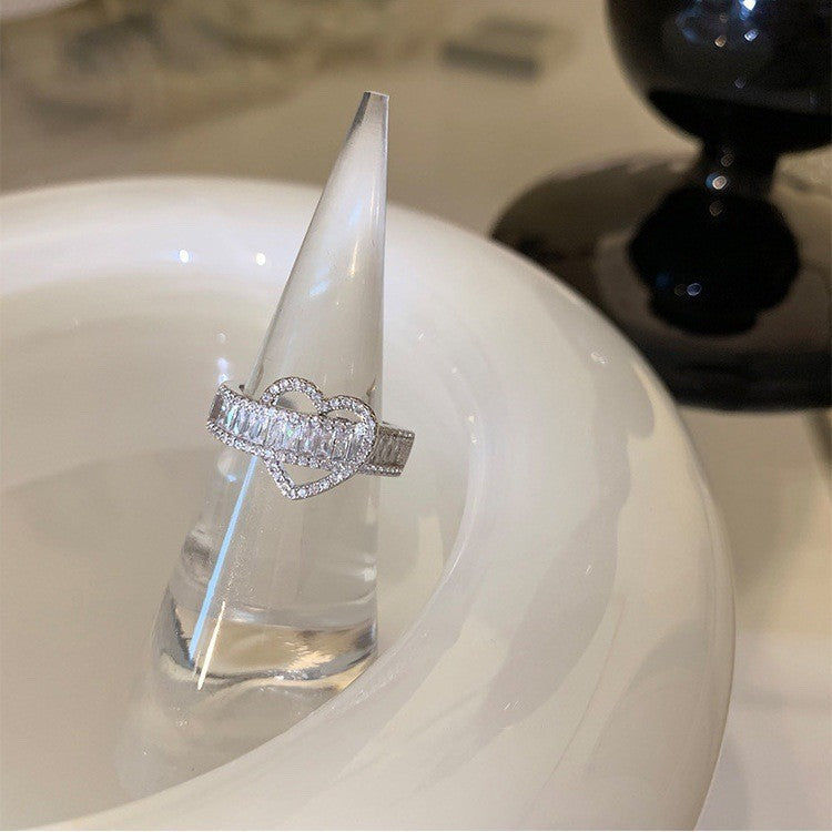 Designer hart zirkonia ring