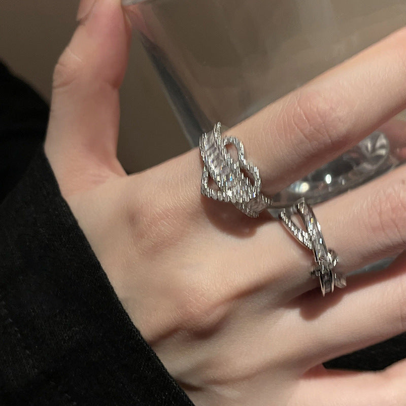 Designer hart zirkonia ring
