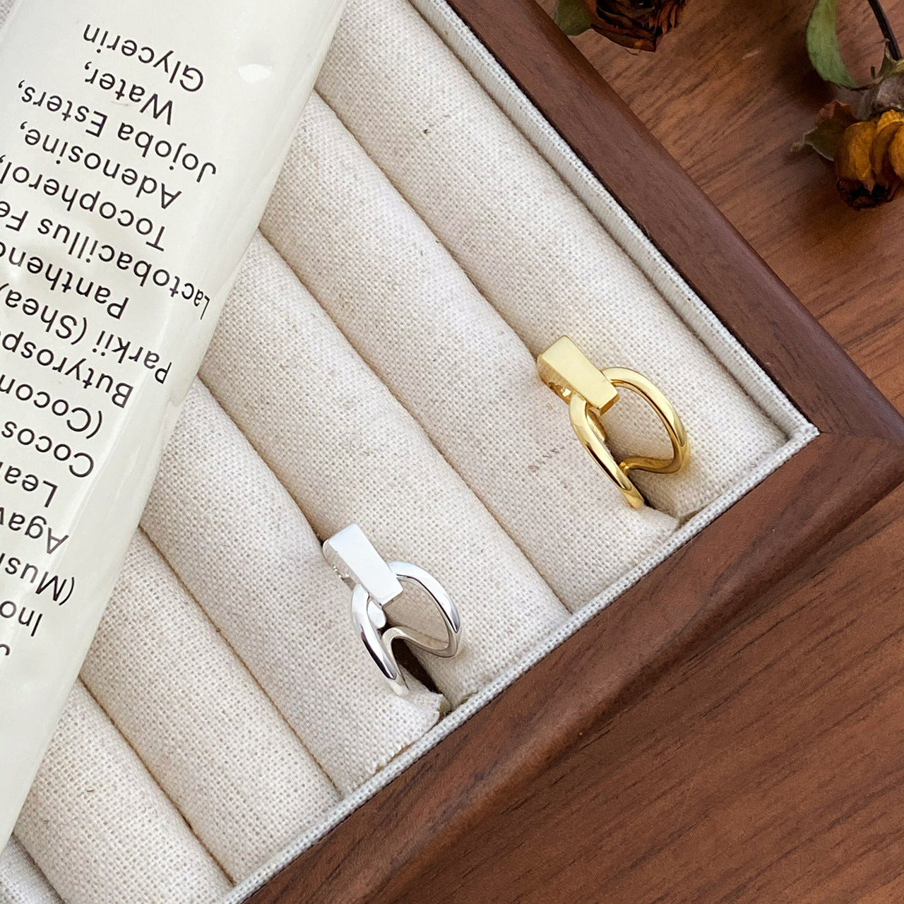 Asymmetrische verstelbare ring van sterling zilver