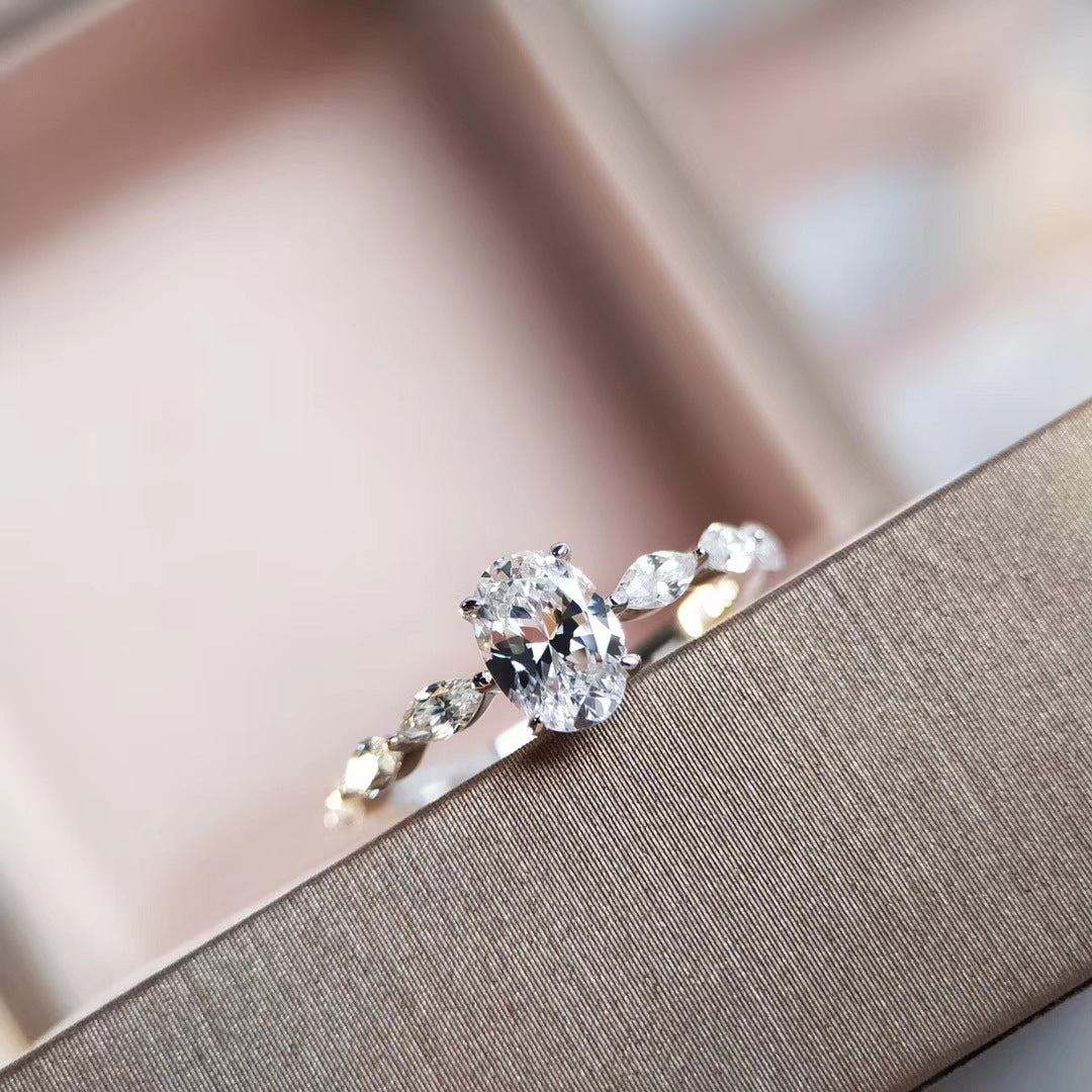 Ovaalgeslepen 1-karaats lab-grown diamanten ring