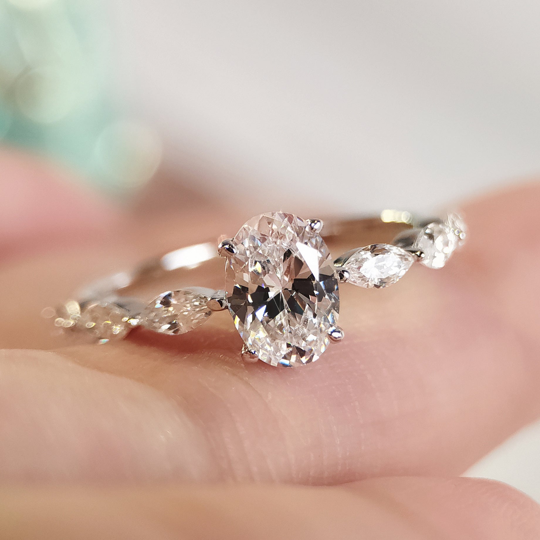 Ovaalgeslepen 1-karaats lab-grown diamanten ring