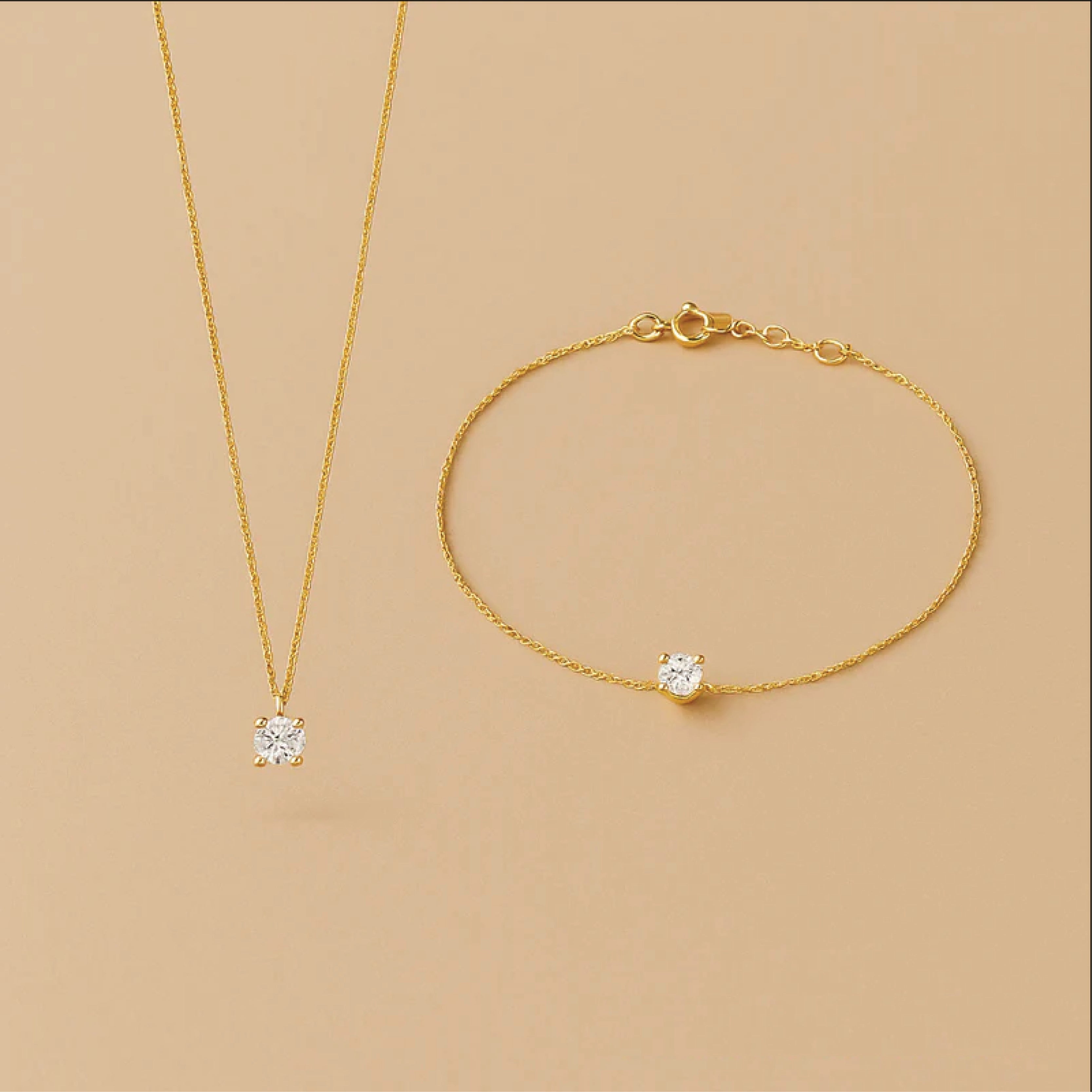 Cléa Set | Sprankelende Moissaniet in 14k Goud