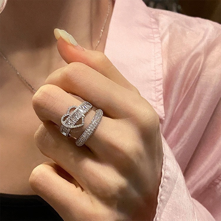 Designer hart zirkonia ring