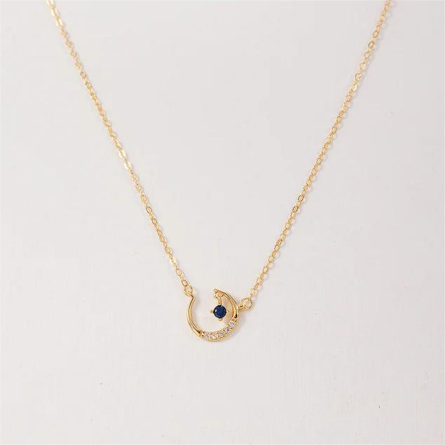 Geboortesteen-maanhanger – Elegante edelsteenketting voor haar
