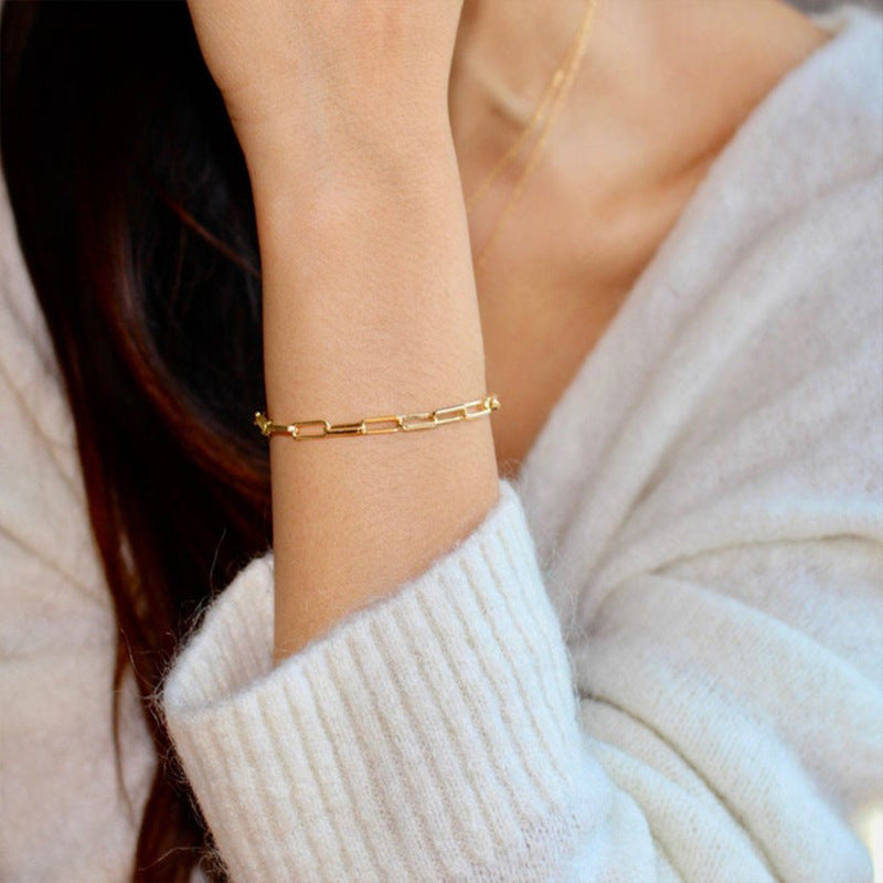 Eloise Gouden paperclip armband