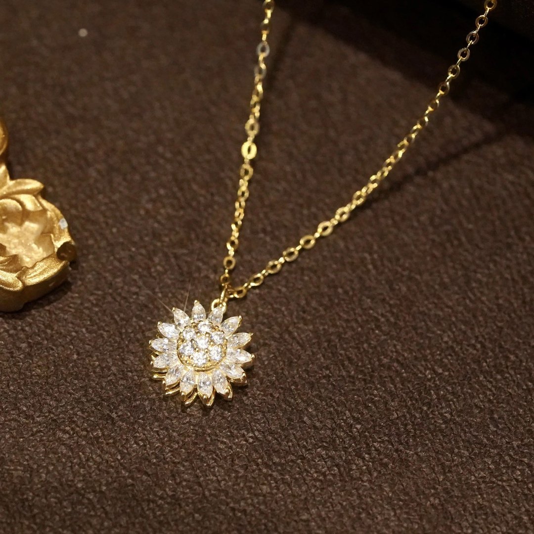 Draaibare Zonnebloem Ketting