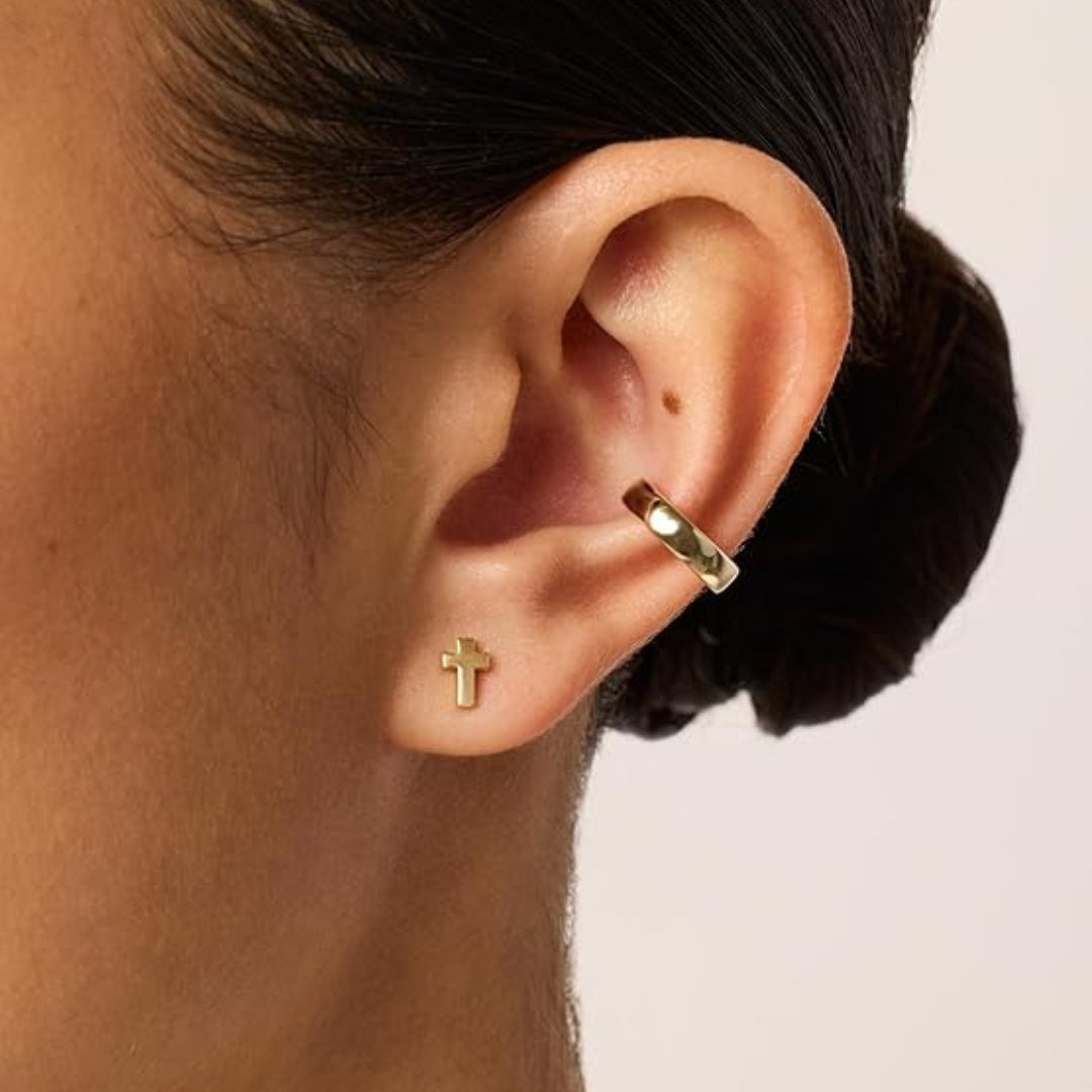 Moderne Lat-Kruis Oorbellen – Strak en Stijlvol Ontwerp