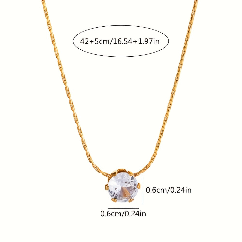 Nooxian Vintage Ronde Zirkonia Hanger Ketting