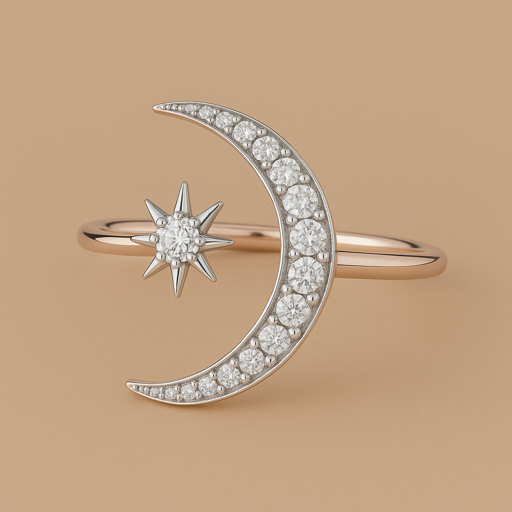 Minimalistische Halvemaan Ring – Stijlvol Cadeau voor Eid