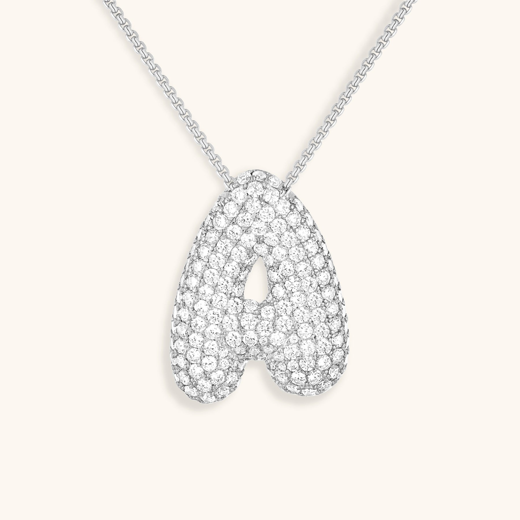 Bubbel initiaal diamanten ketting