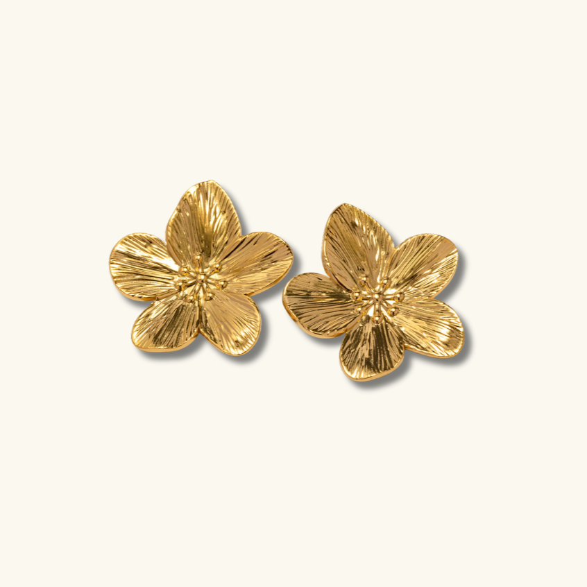 Allysa bloem gouden oorbellen