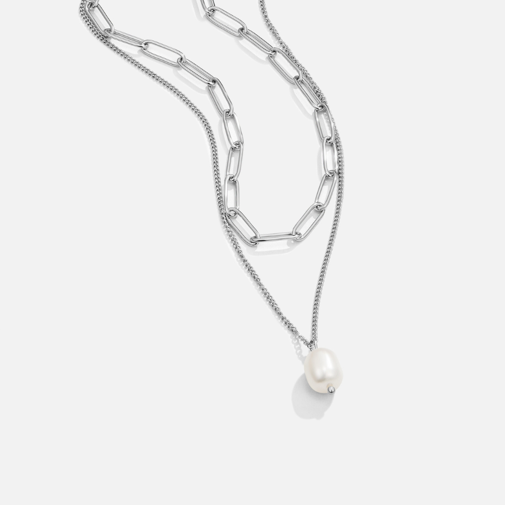 Angela – Zilveren Parelketting