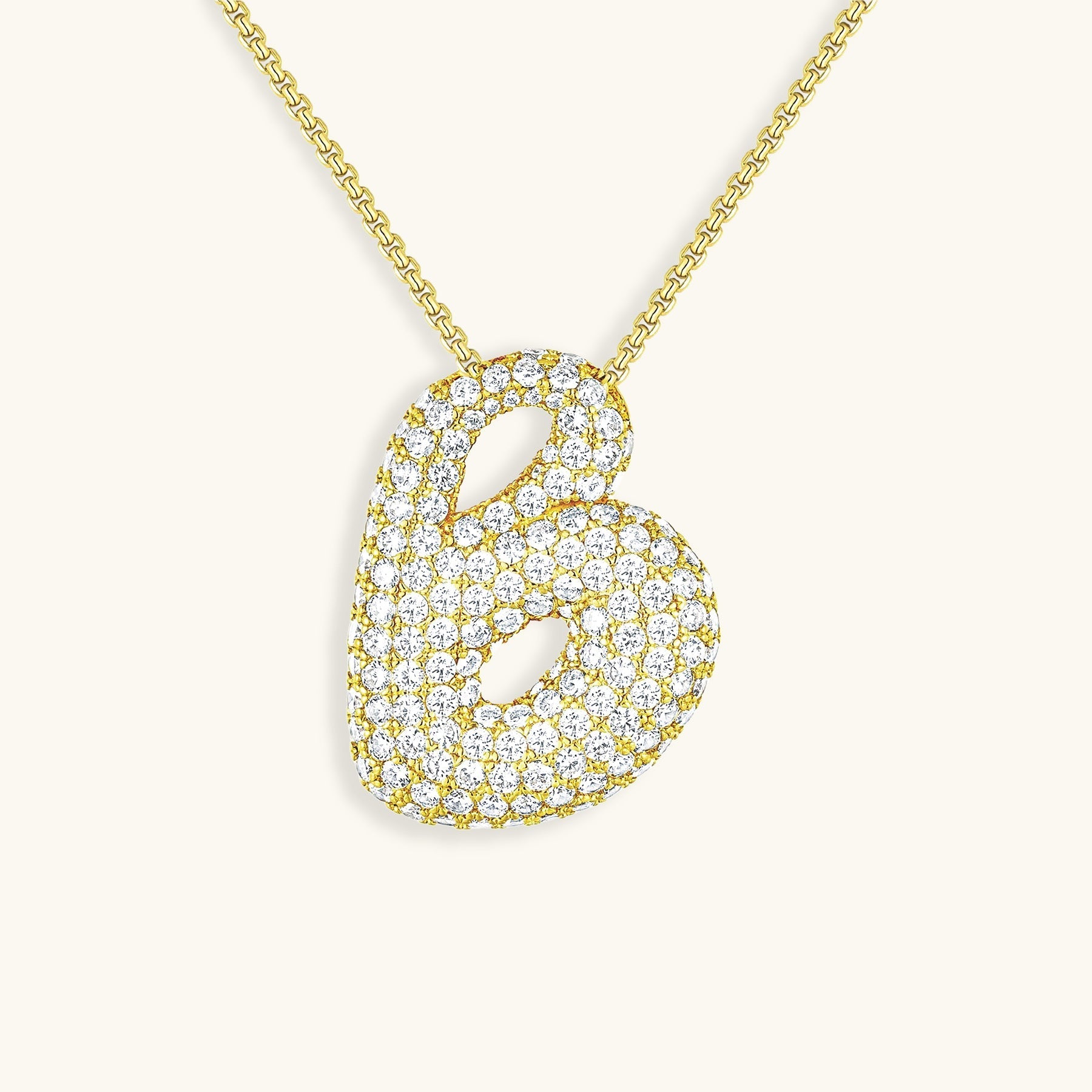 Bubbel initiaal diamanten ketting