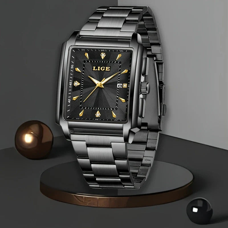 Horloges Luxe Vierkante Quartz Clock Polshorloge Origineel Lichtgevende