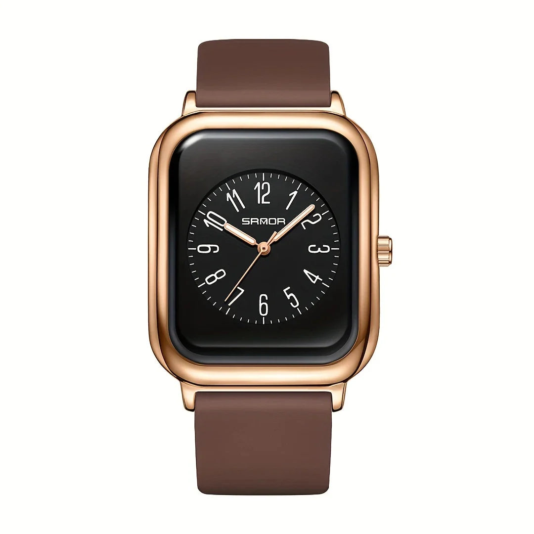 Vierkante kwarts Horloges Silicone Strap Zink Alloy Wijzer