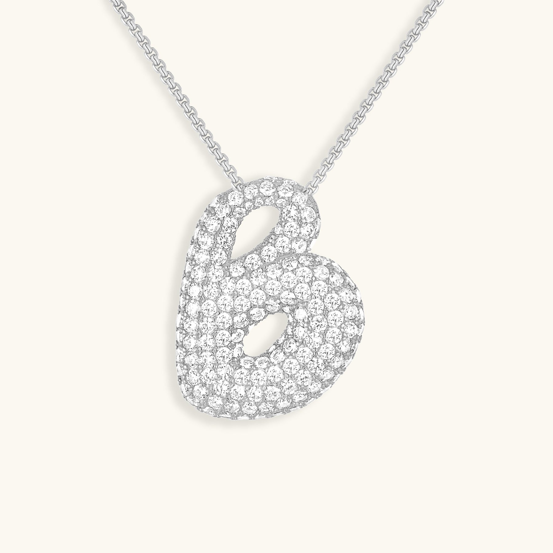 Bubbel initiaal diamanten ketting