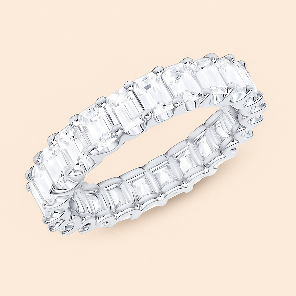 Elegante Volledige Cirkel Synthetische Zirkonia Ring voor Vrouwen