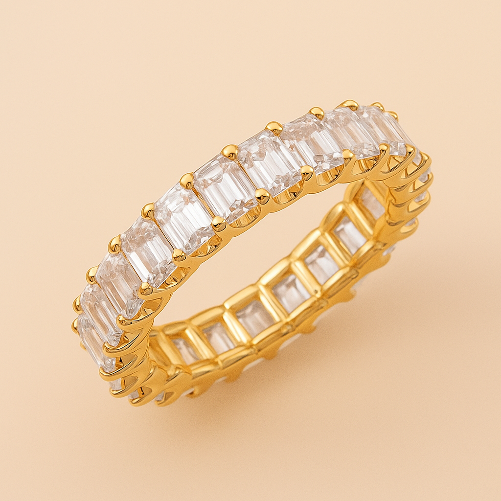 Elegante Volledige Cirkel Synthetische Zirkonia Ring voor Vrouwen