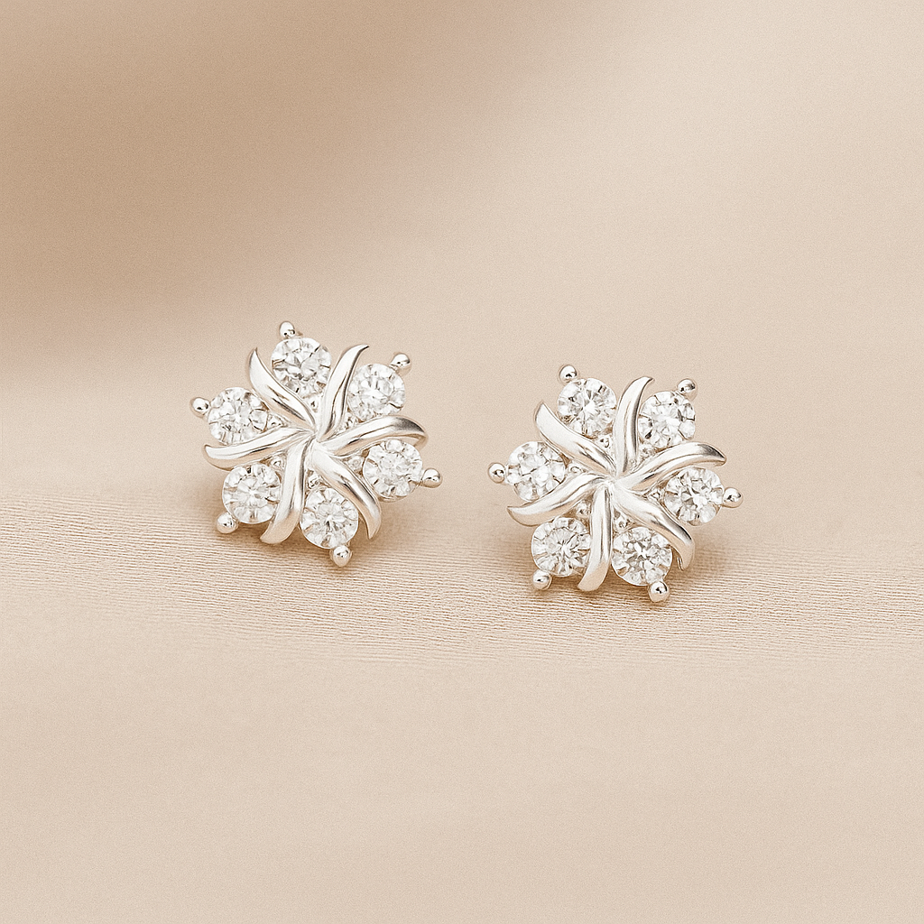 Elegante Zilverkleurige Sneeuwvlok Oorbellen