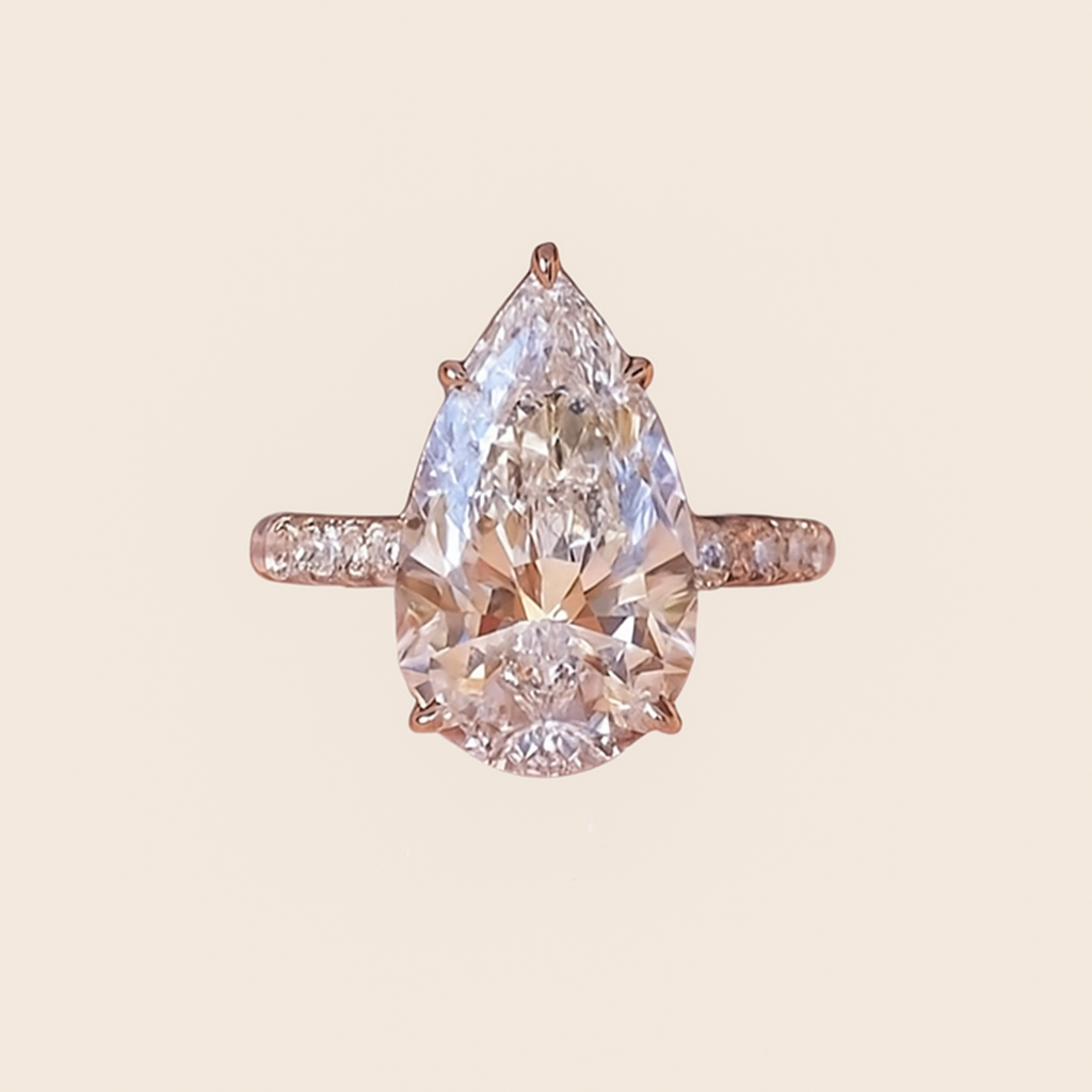 Luxueuze Damesring met Druppelvormige Cubic Zirkonia