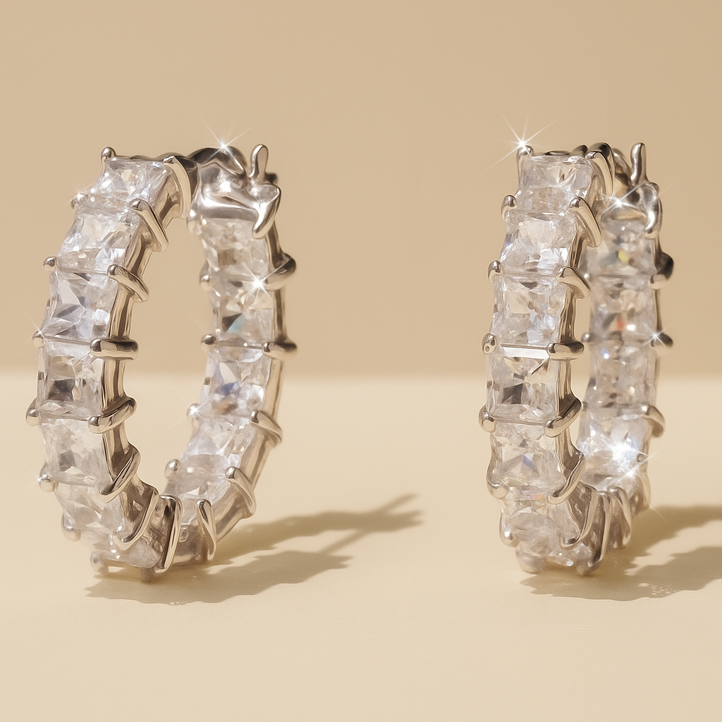 Luxe Vierkante Zirkonia Creolen voor Dames