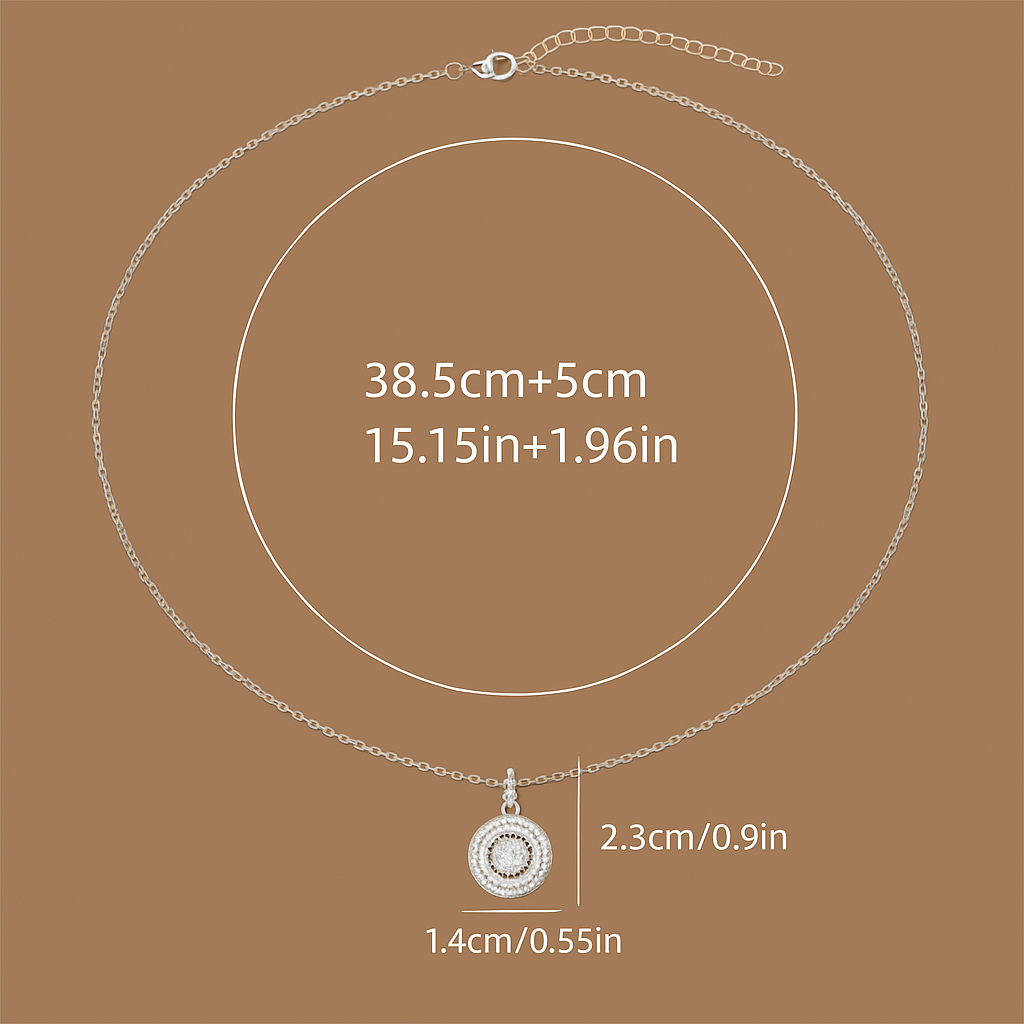 Glanzende Zirkonia Ronde Hanger Ketting – Luxe Geboortesteen Sieraad