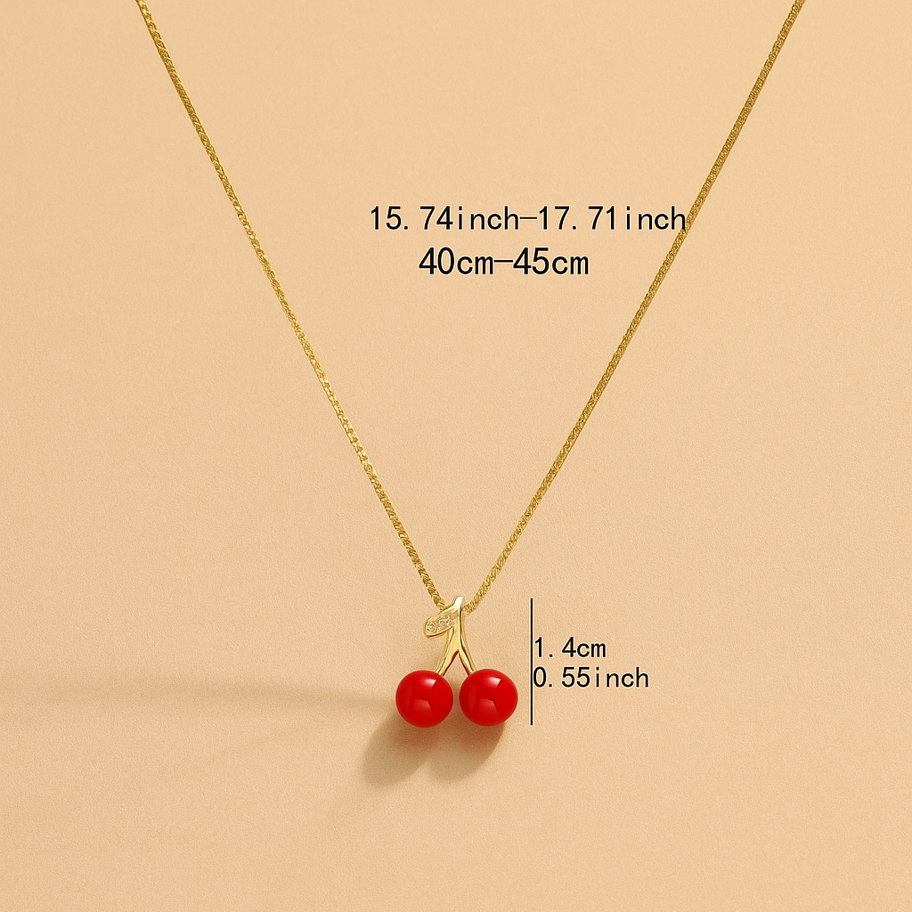 Minimalistische Kersen Ketting voor Vrouwen