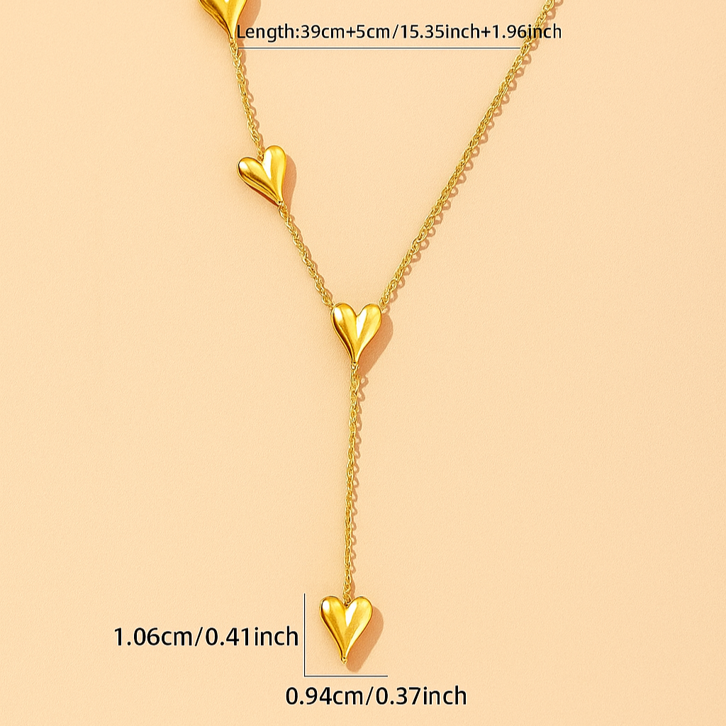 3-laagse Hart Hangerketting – Elegant voor Dames