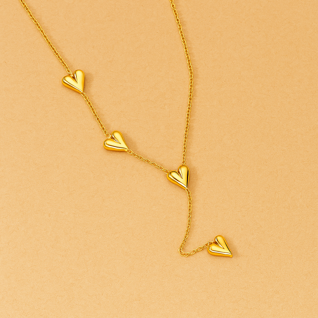 3-laagse Hart Hangerketting – Elegant voor Dames