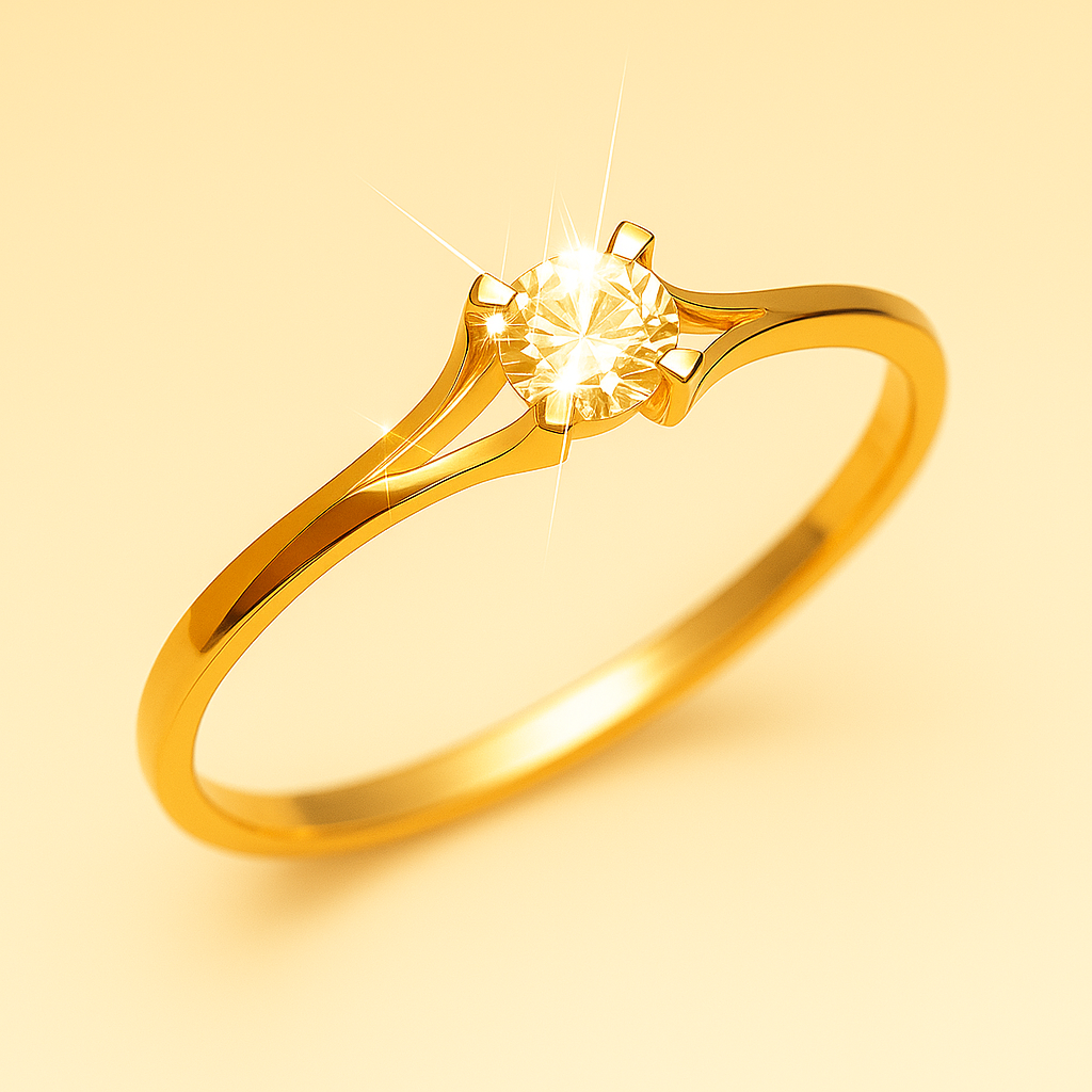 4-Poots Zirkonia Verlovingsring met Elegante Dunne Band voor Dames