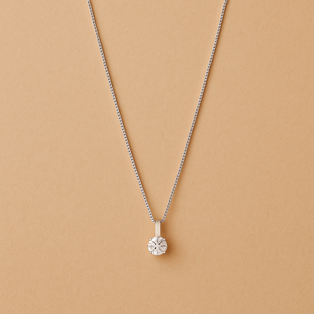 Cléa Moissanite Hanger Collier in 14k Goud