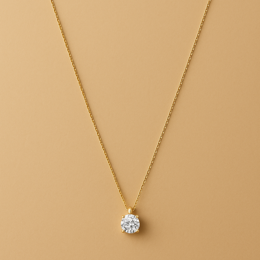 Cléa Moissanite Hanger Collier in 14k Goud