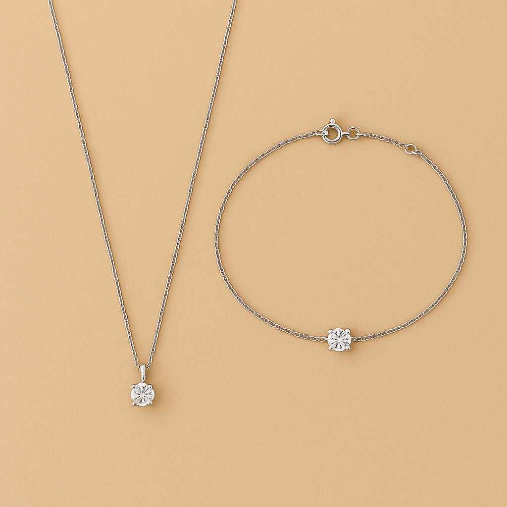 Cléa Set | Sprankelende Moissaniet in 14k Goud