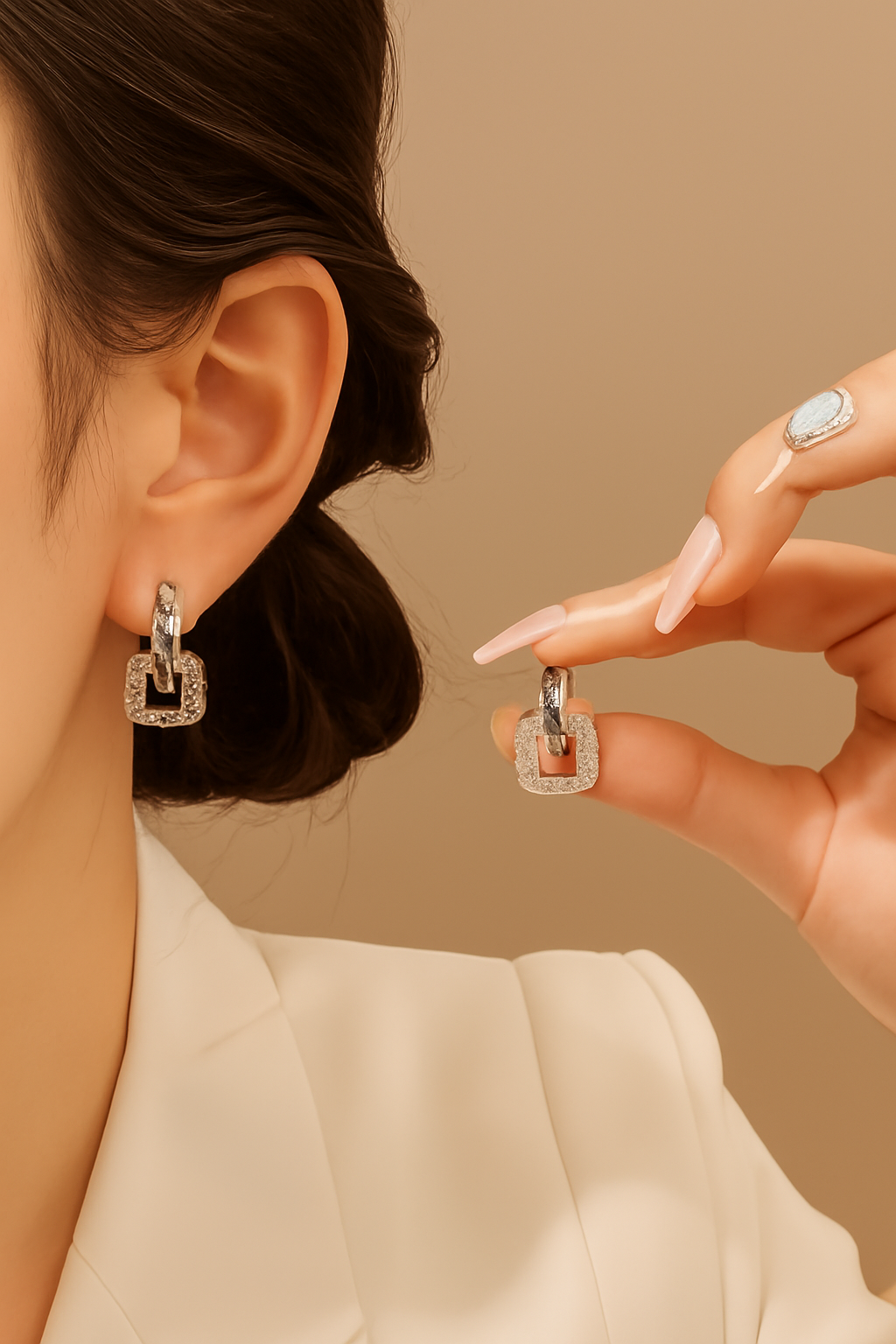 Fonkelende Strass Vierkante Stud Oorbellen - Vintage Elegance voor Vrouwen