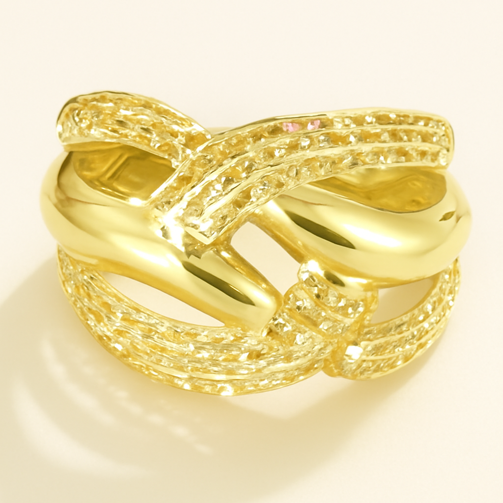 Elegante Multi-Band Uitgesneden Ring voor Vrouwen