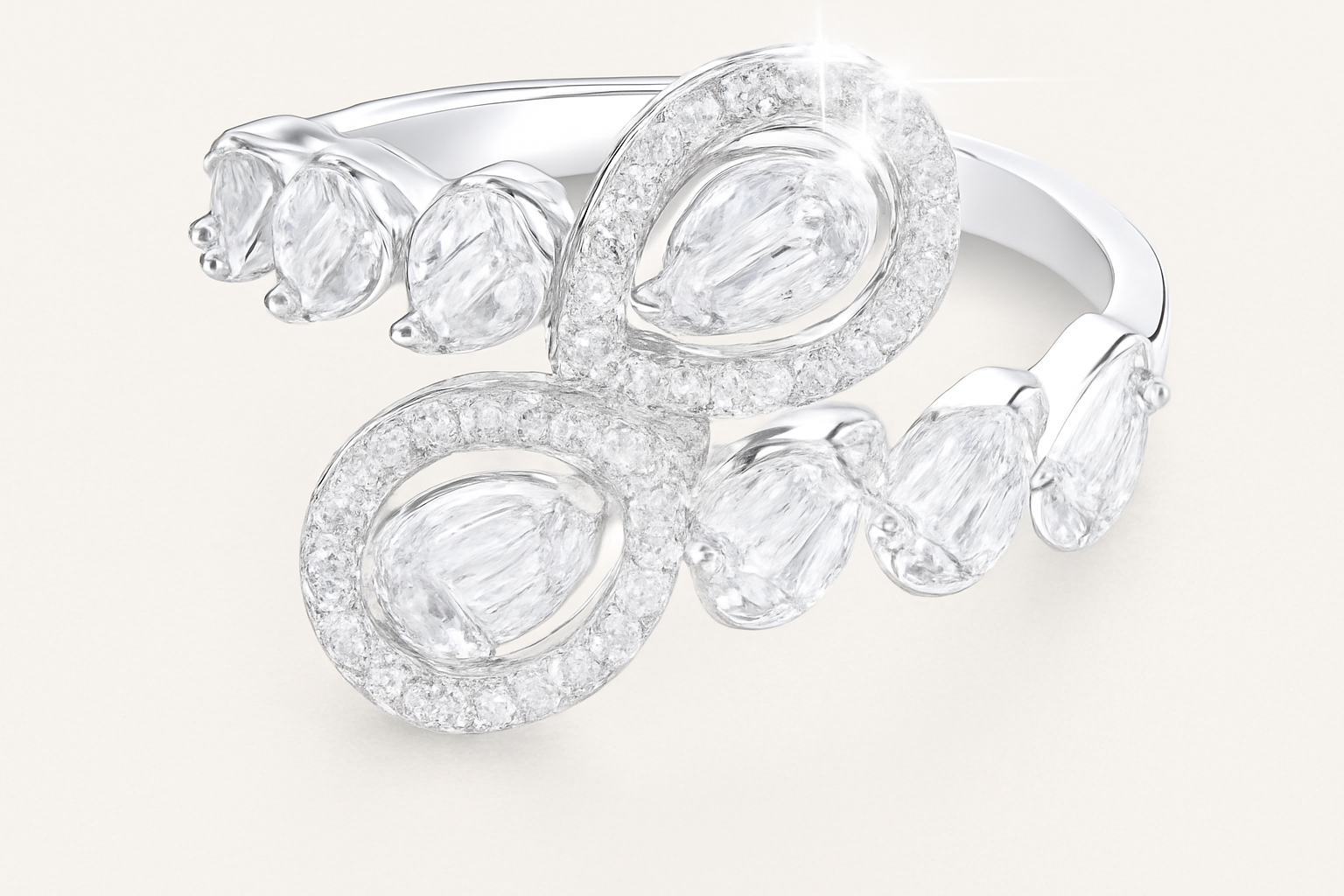 Ring van druppelkoper met synthetische zirkonia