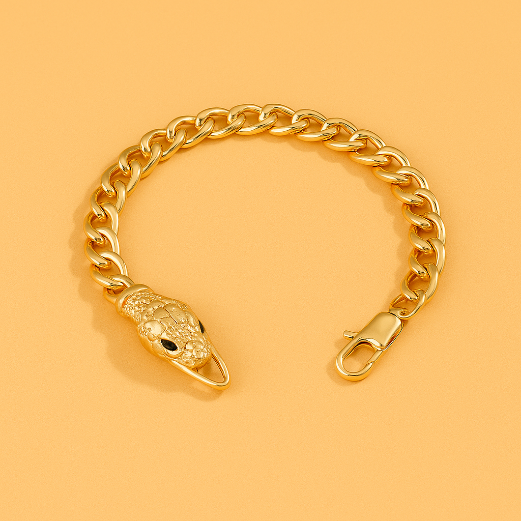 Gebeeldhouwde dierenriem slangenarmband voor dames - antiek metaal