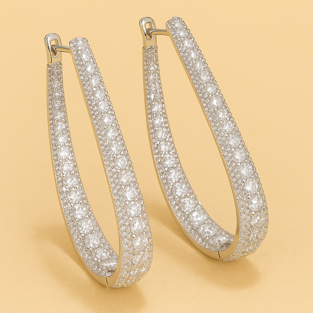 Oogverblindende Kristal-geïnspireerde Creolen – Elegantie met Synthetische Zirkonia