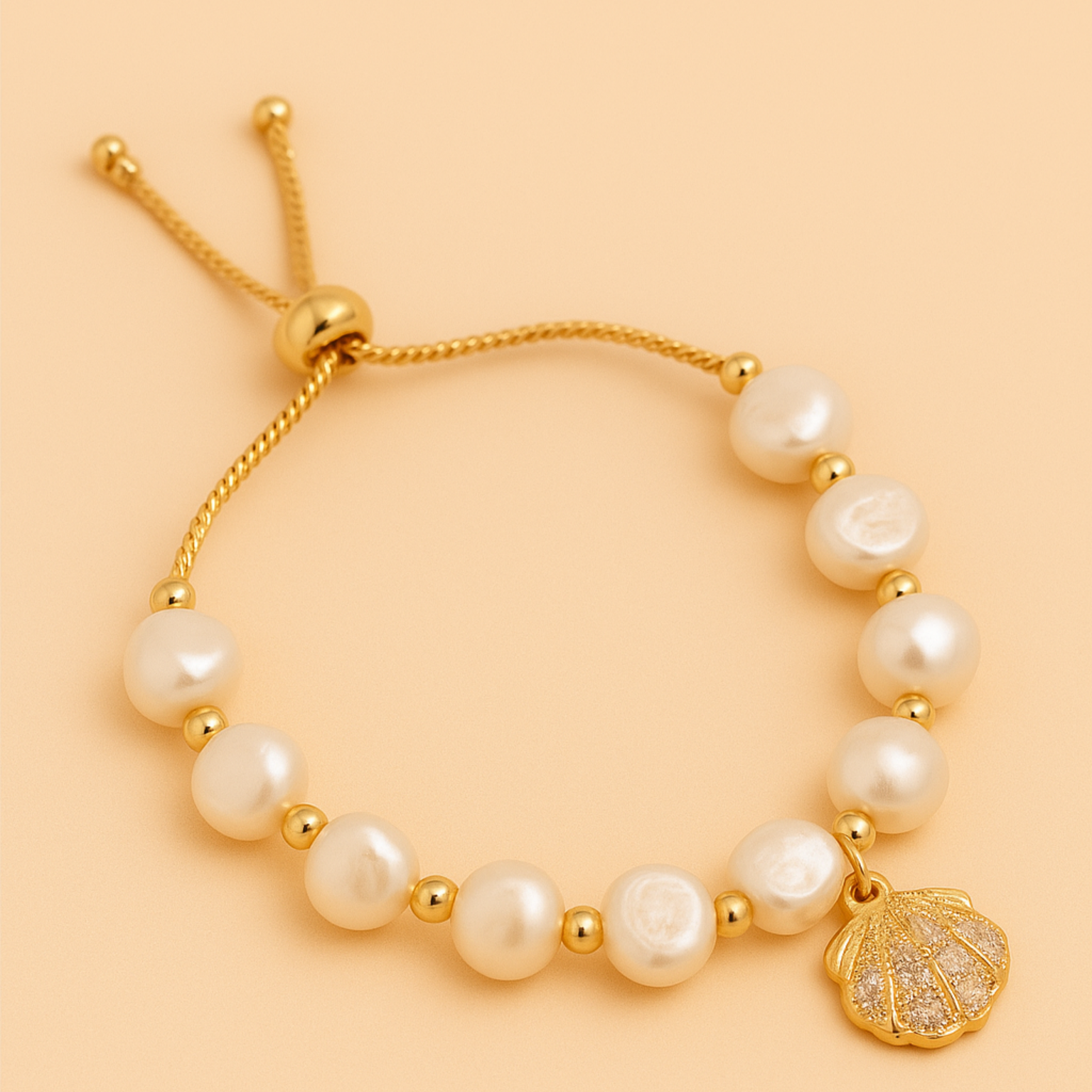 Isla | Barok Parel & Schelp Armband