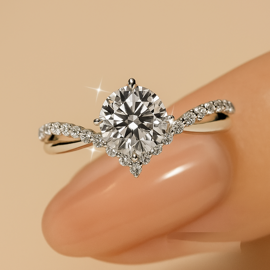 Klassieke 1 kt Princess Cut Verlovingsring - Zirkonia