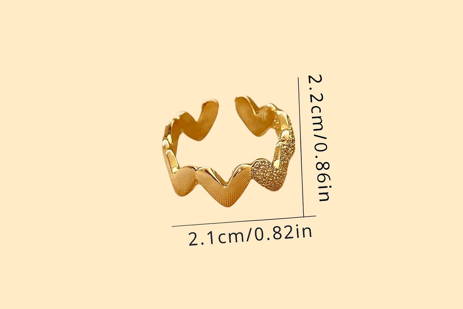 Minimalistische open hart ring -Delicate details